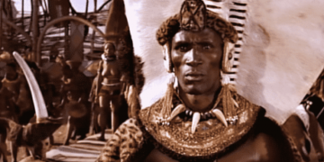 Henry Cele dans le rôle de Chaka Zulu (1984)
