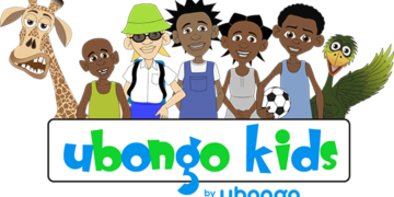 logo ubongo kids with cartoon